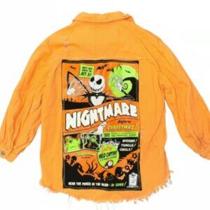 Upcycled Nightmare Before Christmas Denim Jacket